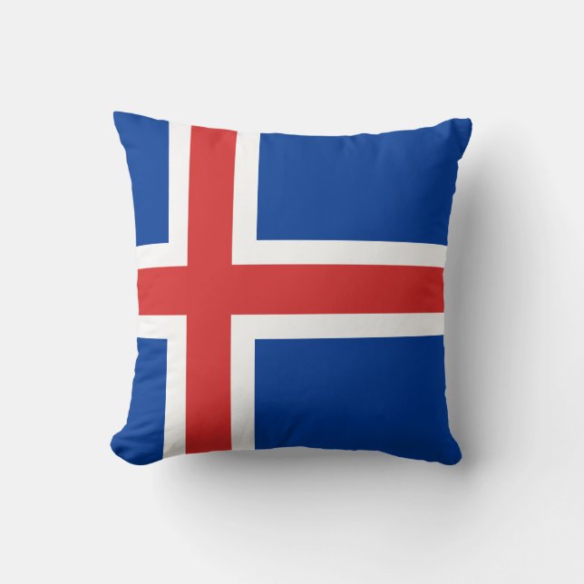 Iceland (Icelandic) Flag Throw Pillow (Front)
