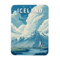 Iceland Illustration Travel Art Vintage
