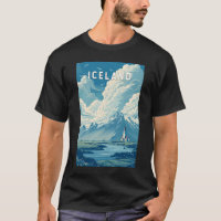 Iceland Illustration Travel Art Vintage