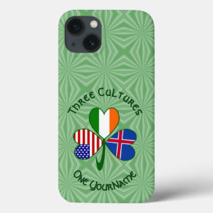 Iceland Ireland USA Shamrock Flag Personalized  iPhone 13 Case