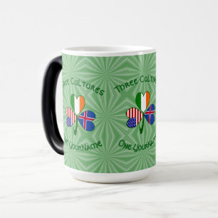 Iceland Ireland USA Shamrock Flag Personalized  Magic Mug