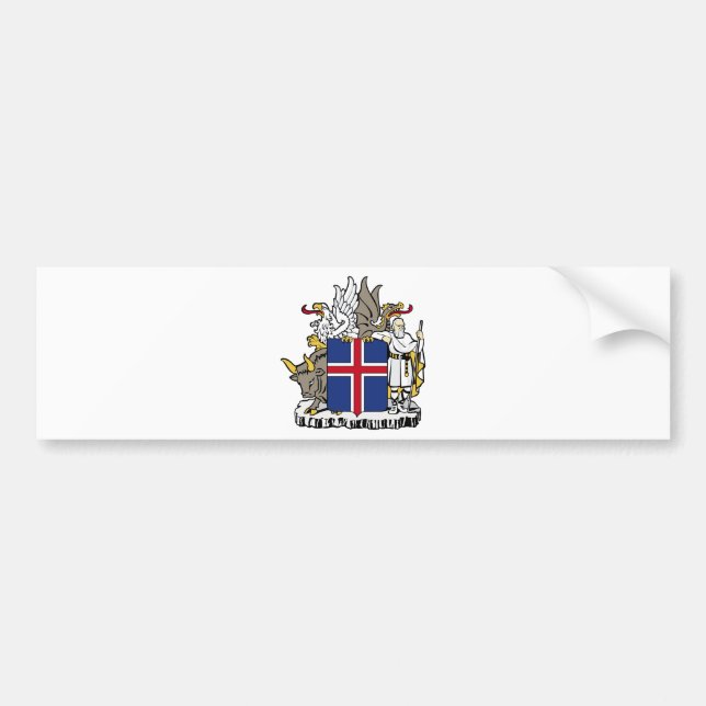 Iceland IS Ísland Coat of arms Bumper Sticker (Front)