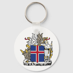 Iceland IS Ísland Coat of arms Keychain