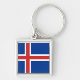 Iceland IS Ísland Flag Keychain