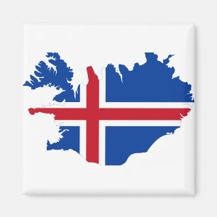 Iceland IS Ísland Flag map Magnet
