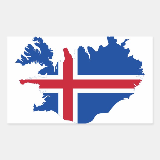 Iceland IS Ísland Flag map Sticker (Front)