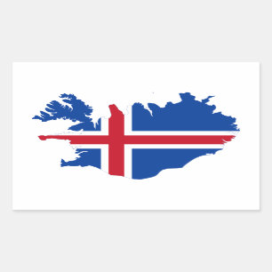 Iceland IS Ísland Flag map Sticker