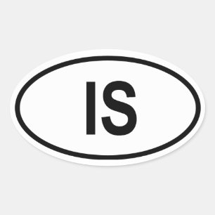 Iceland "IS" Oval Sticker
