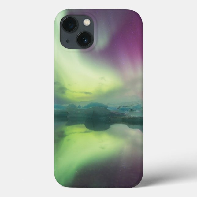 Iceland, Jokulsarlon. Aurora Lights Reflect Case-Mate iPhone Case (Back)