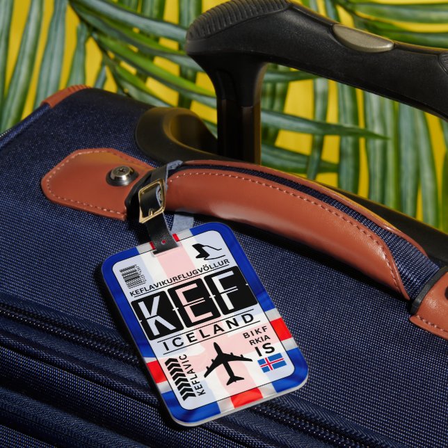Iceland Keflavic KEF Airport Luggage Tag (Front Insitu 1)