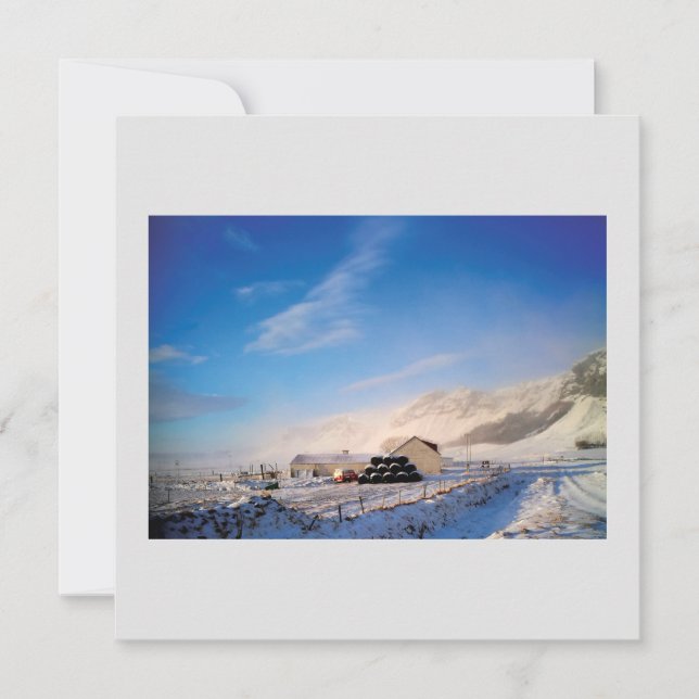 Iceland landcape winter holiday card (Front)