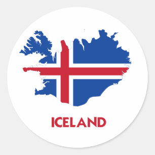 ICELAND MAP CLASSIC ROUND STICKER