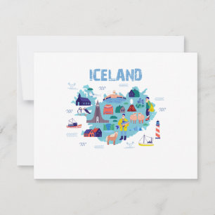 Iceland map RSVP card