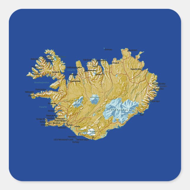Iceland Map Sticker (Front)