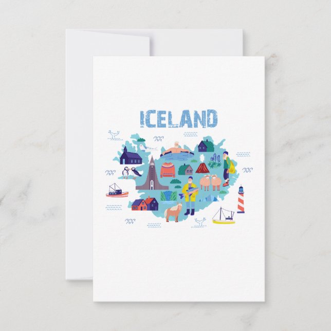 Iceland map thank you card (Front)