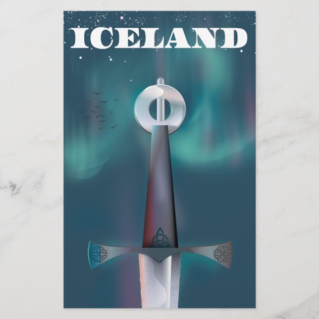 Iceland Medieval Sword Stationery (Front)