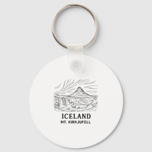 Iceland Mt Kirkjufell Hiking Aurora Borealis Souve Keychain