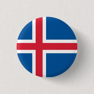 Iceland National Flag 1 Inch Round Button