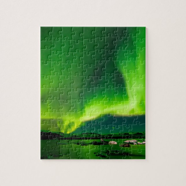 Iceland Northern Lights Aurora Borealis Winter Sky Jigsaw Puzzle (Vertical)