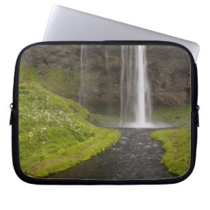 Iceland. People on trail behind Seljalandsfoss Laptop Sleeve