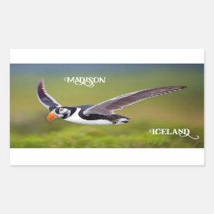 Iceland Puffin Custom Name Sticker
