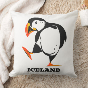 Iceland Puffin Throw Pillow