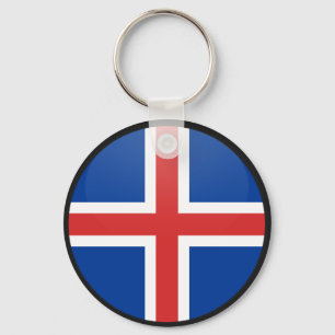 Iceland quality Flag Circle Keychain
