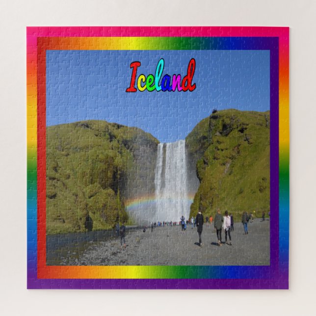 Iceland Rainbow Waterfall  Jigsaw Puzzle (Vertical)
