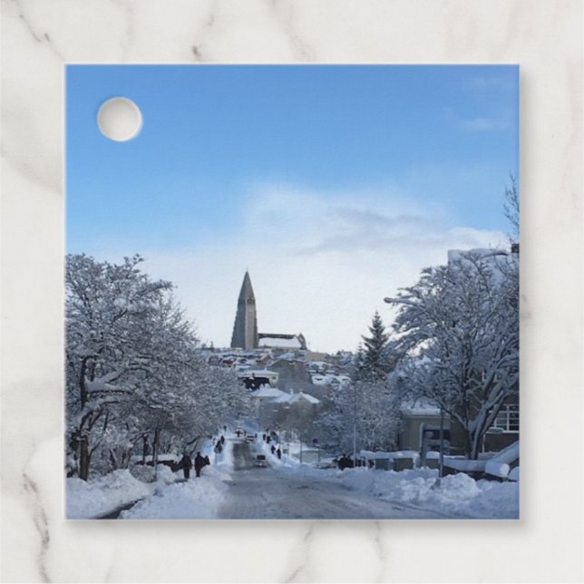 Iceland Reykjavik  Favour Tags (Front)