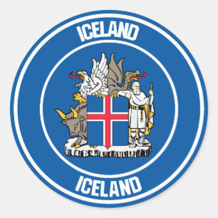 Iceland Round Emblem Classic Round Sticker