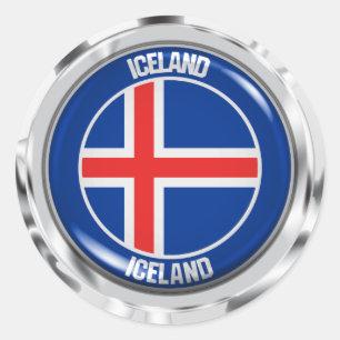 Iceland Round Emblem Classic Round Sticker
