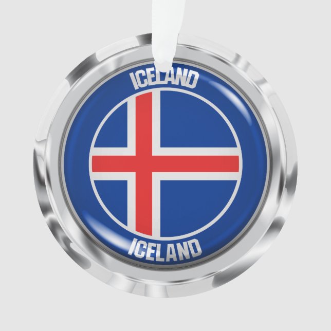 Iceland Round Emblem Ornament (Front)