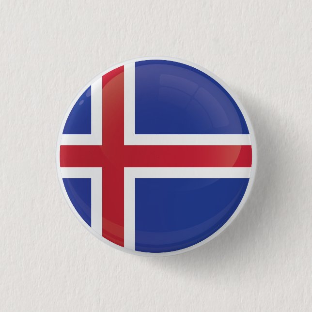 Iceland  Round Icon Flag 1 Inch Round Button (Front)
