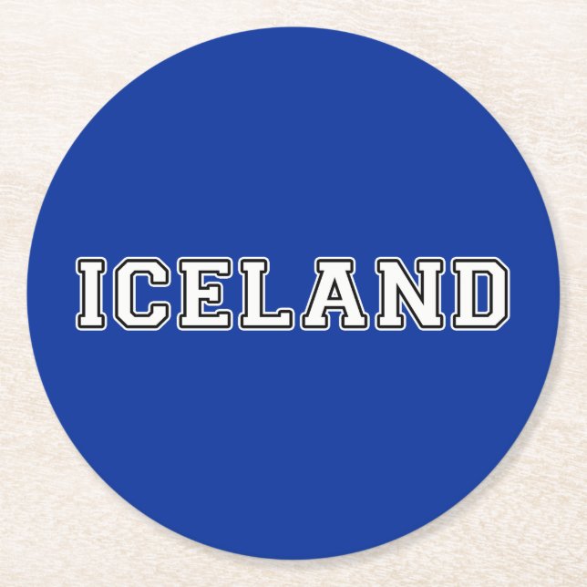 Iceland Round Paper Coaster (Front)