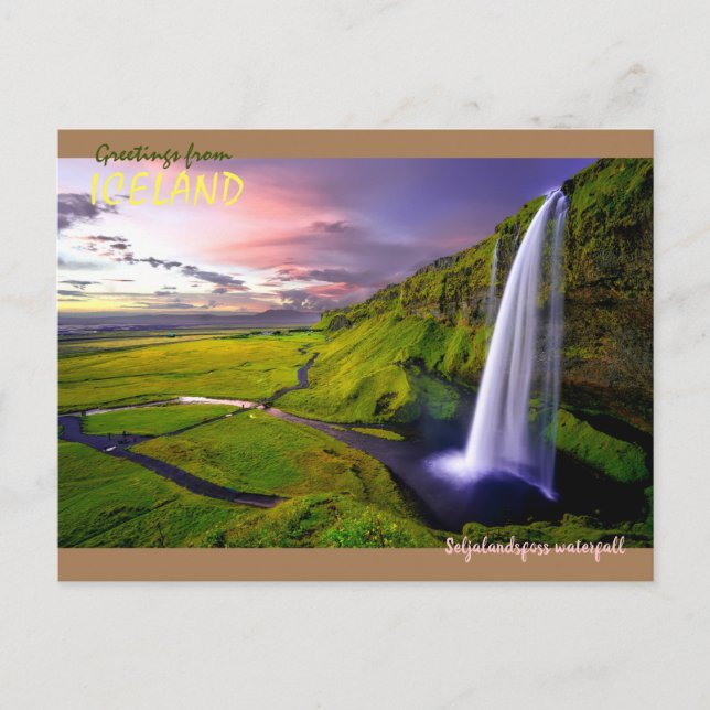 Iceland- Seljalandsfoss waterfall  Postcard (Front)