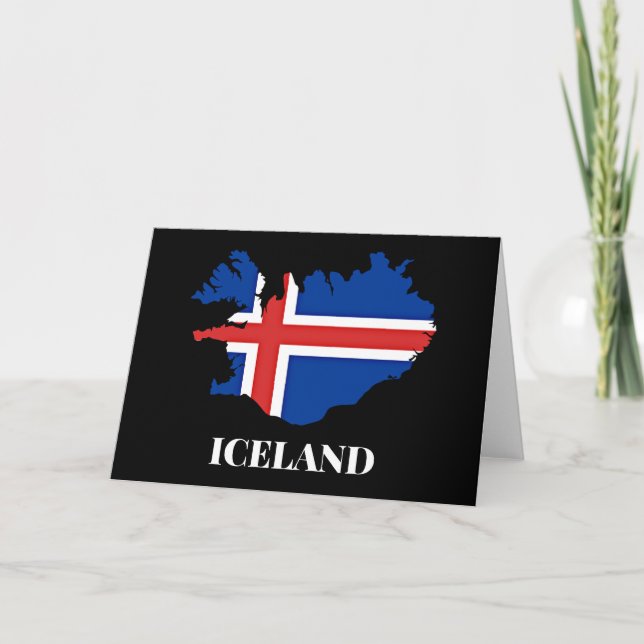 Iceland Silhouette, flag, Card (Front)