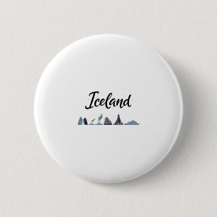 Iceland Skyline Travel Vacation Outfits 2 Inch Round Button