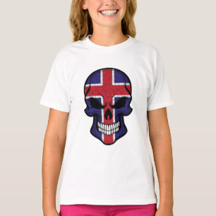 Iceland Smiling Skull Flag T-Shirt
