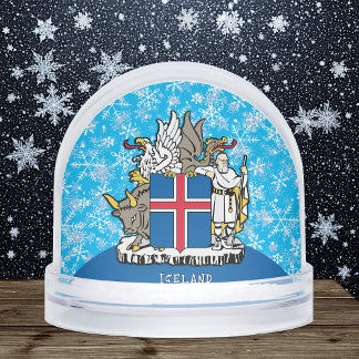 Iceland Snow Globe, Holiday, Icelandic Flag
