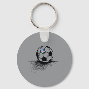 Iceland Soccer Ball Flag - Icelandic Football Keychain