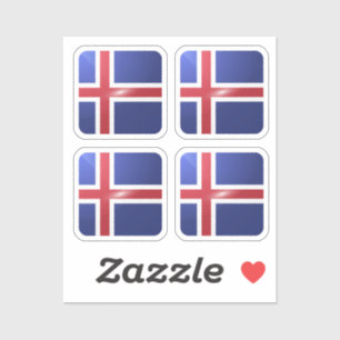 Iceland square glossy flag