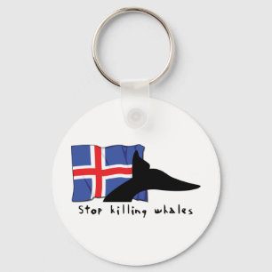 Iceland Stop Killing Whales Keychain