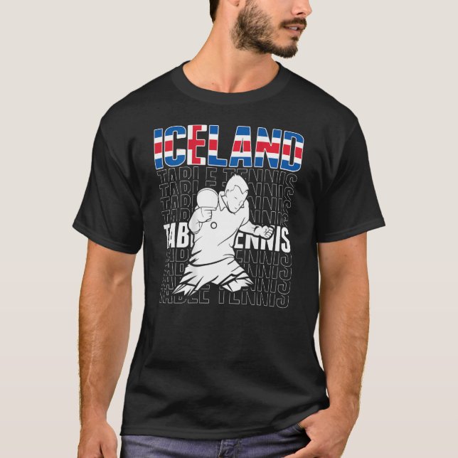 Iceland Table Tennis  Support Icelandic Ping Pong  T-Shirt (Front)