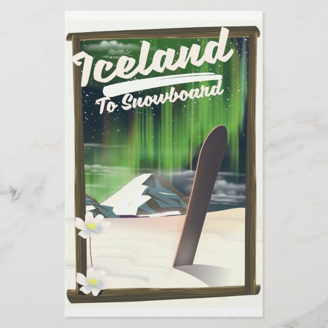 Iceland to Snowboard Stationery (Front)