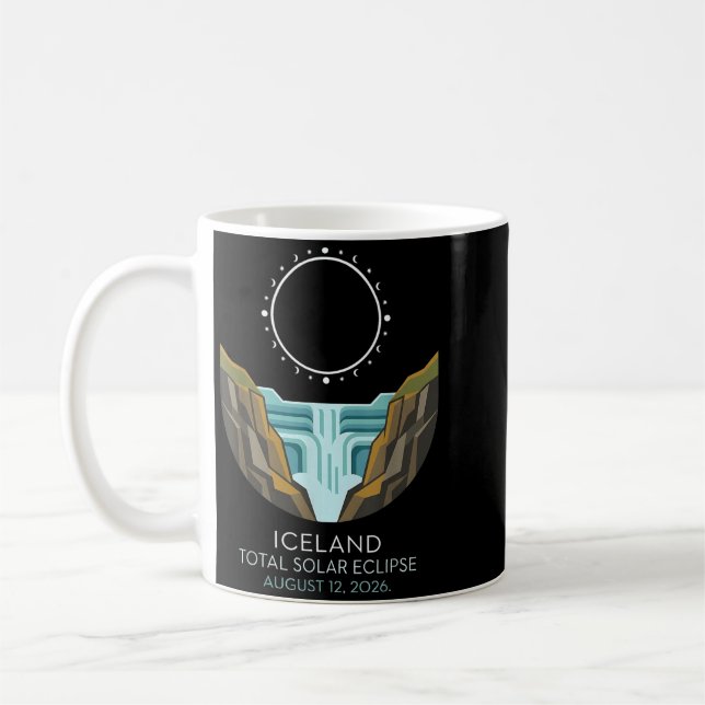 Iceland Total Solar Eclipse 2026 Celestial Event Coffee Mug (Left)