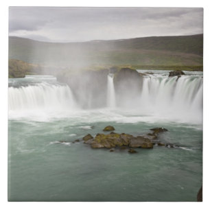 Iceland. View of Godafoss Falls on the Tile