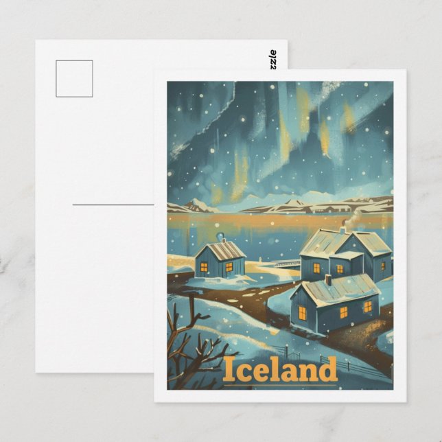 Iceland Vintage Famous Travel Place Postcard (Front/Back)