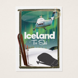 Iceland vintage ski poster