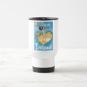 Iceland vintage travel flight poster mug