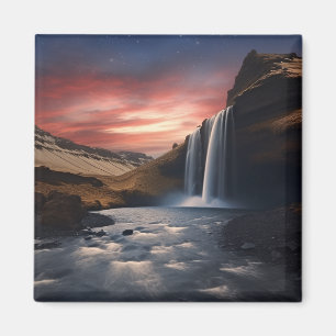Iceland waterfall landscape magnet